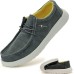 Mens Slip-on Loafers Casual Shoes - Men Boat Shoes Canvas Lightweight Softsole Comfortable Walking Shoes