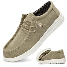 Mens Slip-on Loafers Casual Shoes - Men Boat Shoes Canvas Lightweight Softsole Comfortable Walking Shoes