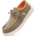 Mens Slip-on Loafers Casual Shoes - Men Boat Shoes Canvas Lightweight Softsole Comfortable Walking Shoes